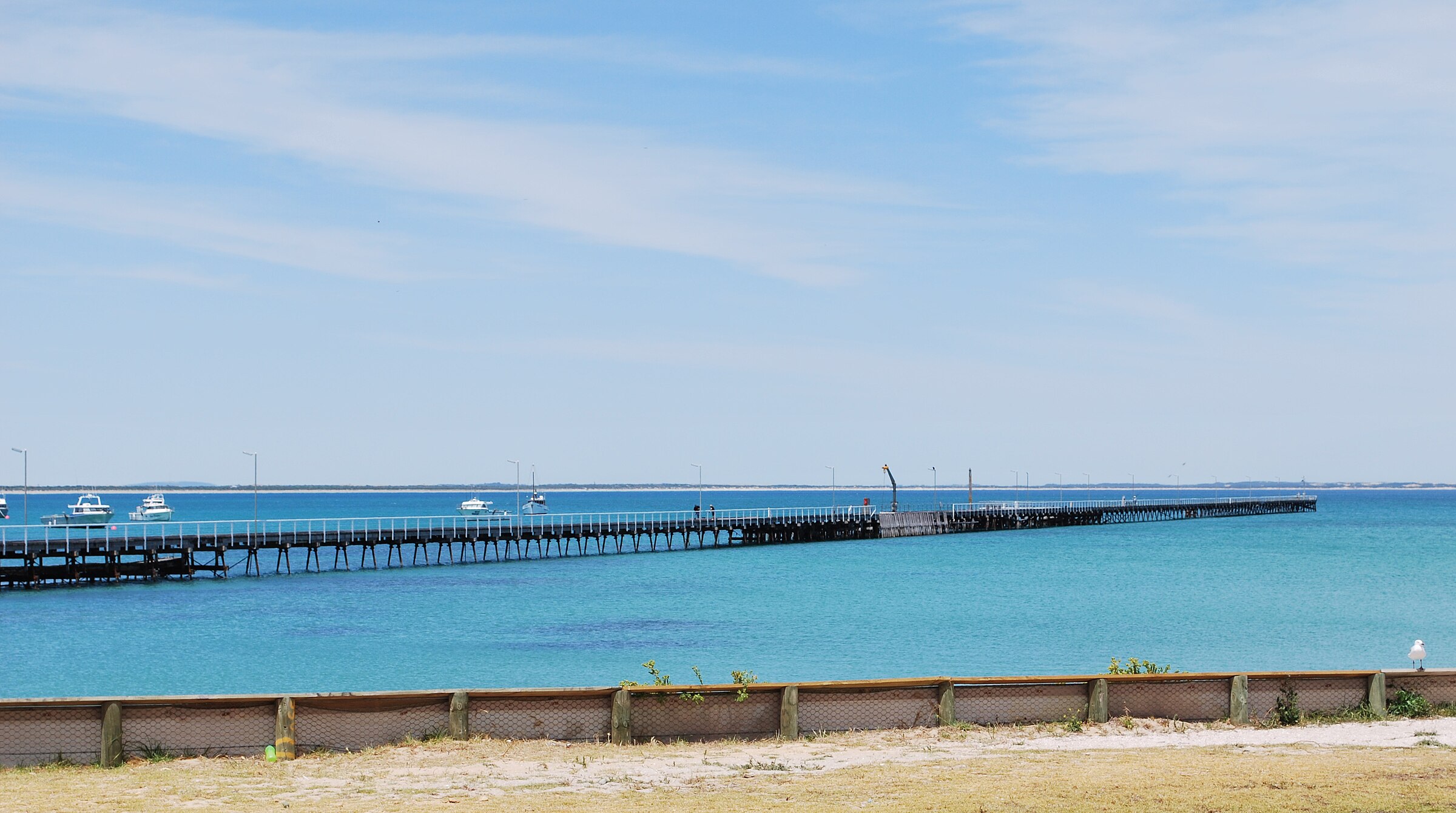 Wide view of Rivoli Bay near Beachport, South Australia